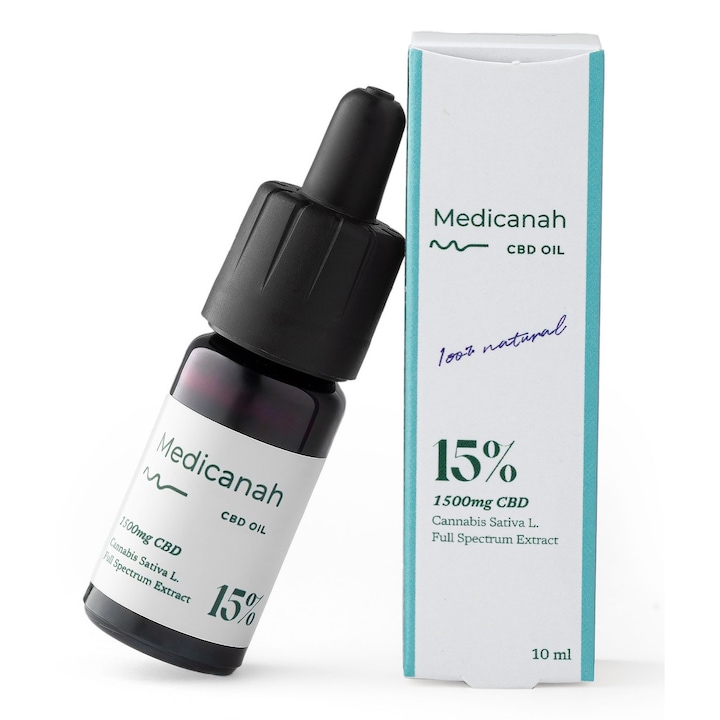 CBD Cannabis Olaj 15%, 1500 mg, teljes spektrum, Medicanah, 10 ml