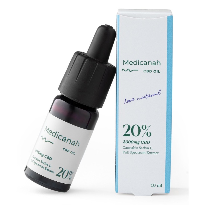 CBD olaj 20%, 2000 mg, teljes spektrumú, Medicanah, 10 ml