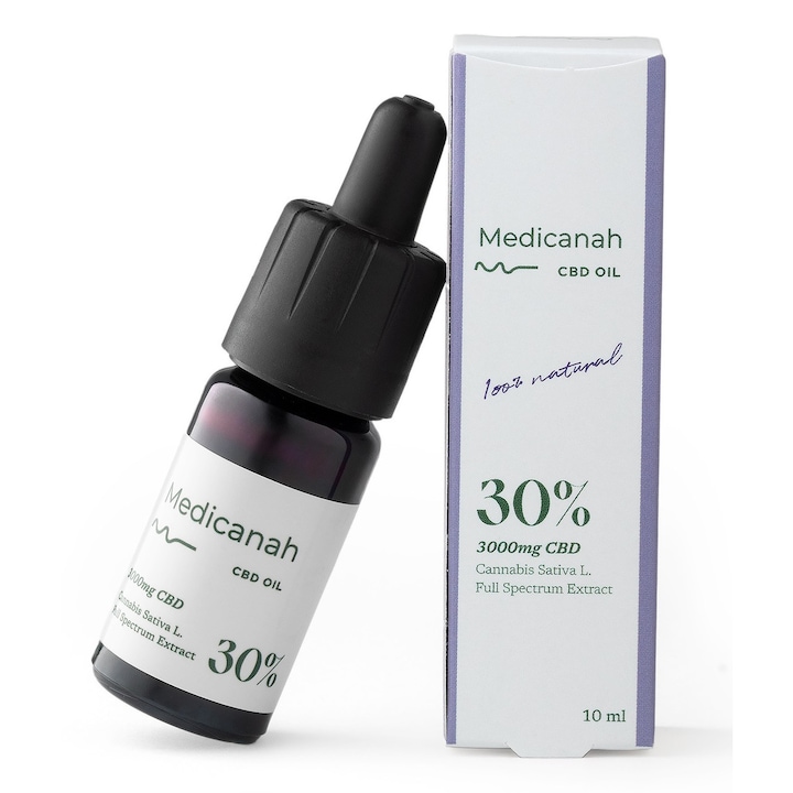 CBD Cannabis Olaj 30%, 3000 mg, teljes spektrumú, Medicanah, 10 ml