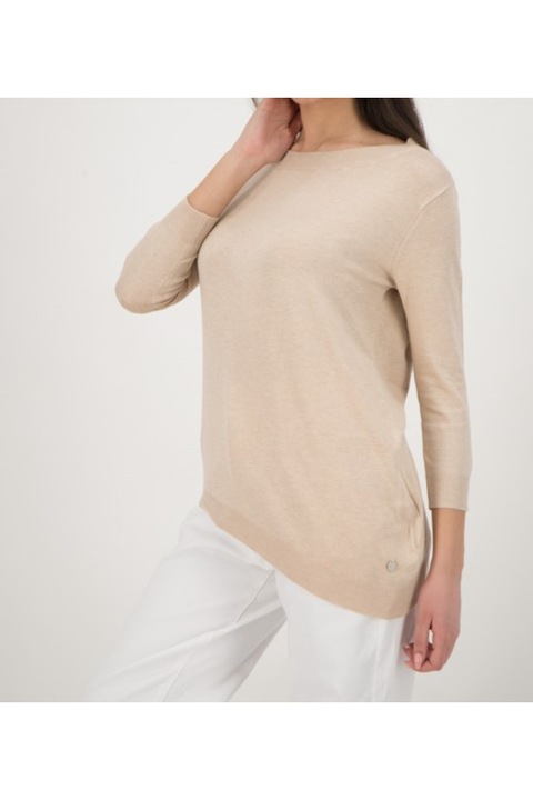 Bluza Hailys, casual cu maneci trei sfert, crem, M