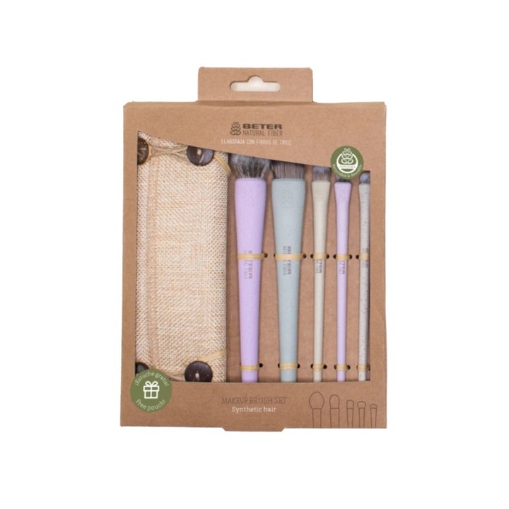 Pensule din Fibre Naturale Beter Make Up, 5 Bucati