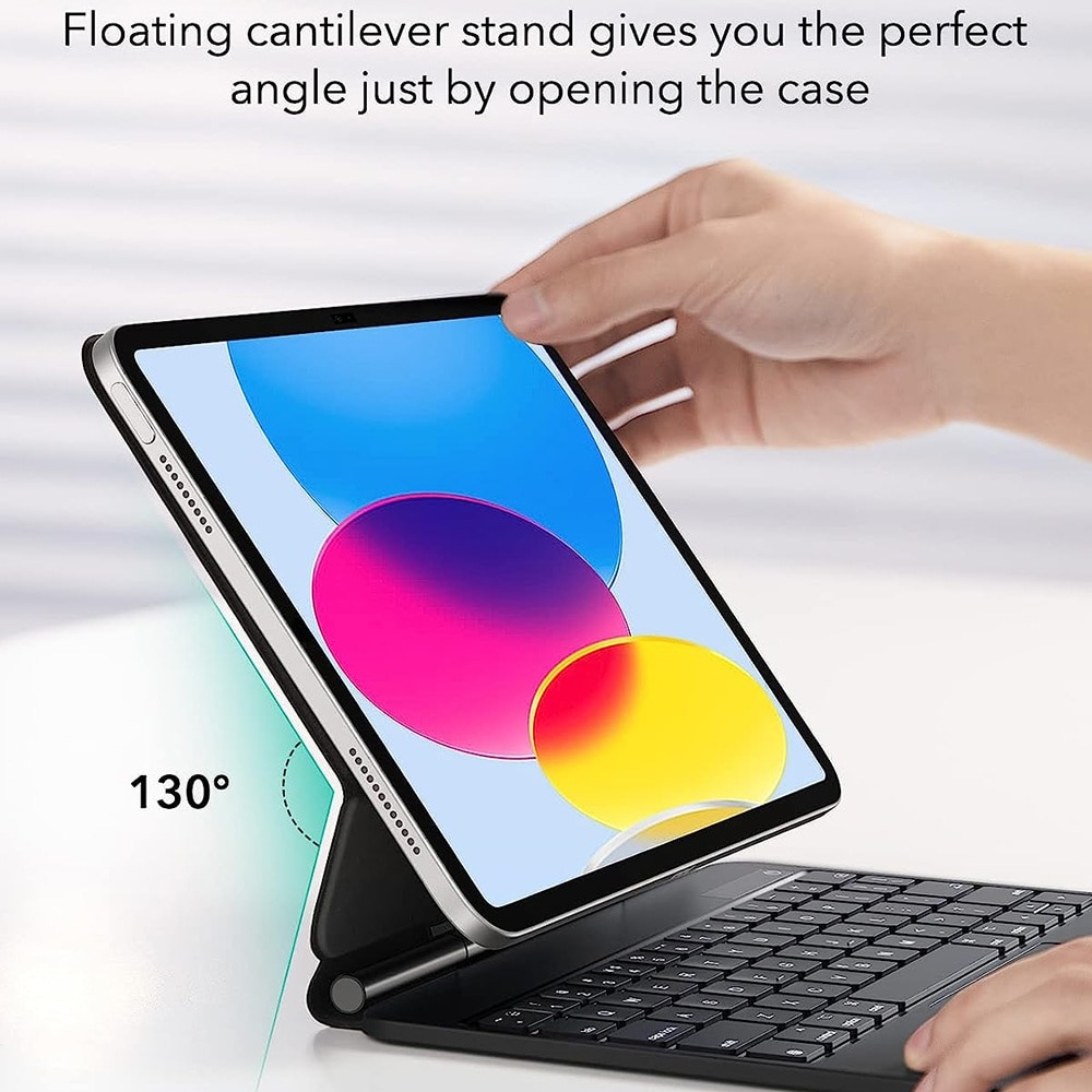 Husa pentru iPad 11 2025, iPad 10 2022 - ESR Rebound Magnetic Keyboard - Black