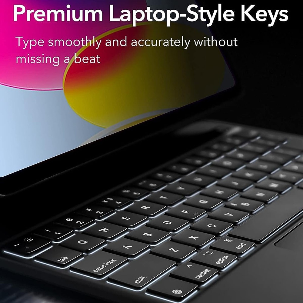 Husa pentru iPad 11 2025, iPad 10 2022 - ESR Rebound Magnetic Keyboard - Black