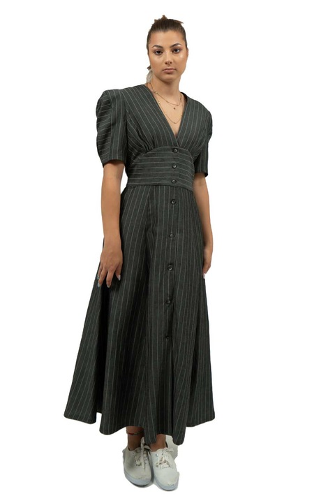 Rochie Lo Spaccio Jeana in dungi gri deschis, Gri