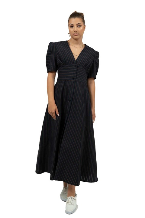 Rochie Lo Spaccio Jeana in dungi gri deschis, Bleumarin