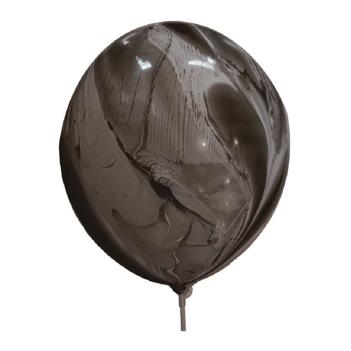 Balon party latex, negru, alb, 35 cm, 5 buc