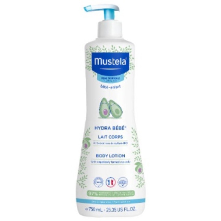 Lapte de corp, Mustela, Hydra Bebe, 750 ml