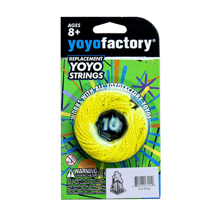 Set 10 snururi YoYoFactory culoare galben pentru YoYo, 110 mm