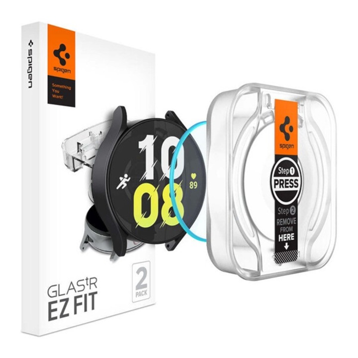 Samsung Galaxy Watch 6 eSIM 44mm (SM-R945) / Galaxy Watch 6 44mm (SM-R940) Spigen ez fit kijelzővédő üveg 2db (2.5d, 0.2mm, ultravékony, 9h) átlátszó, gyártói csomagolás
