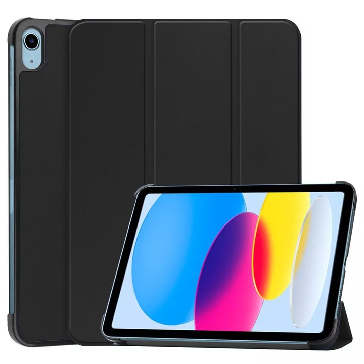 Husa pentru tableta iPad 10 (2022) 10.9 / 11 (2025), Fold Pro, protectie 360, Negru