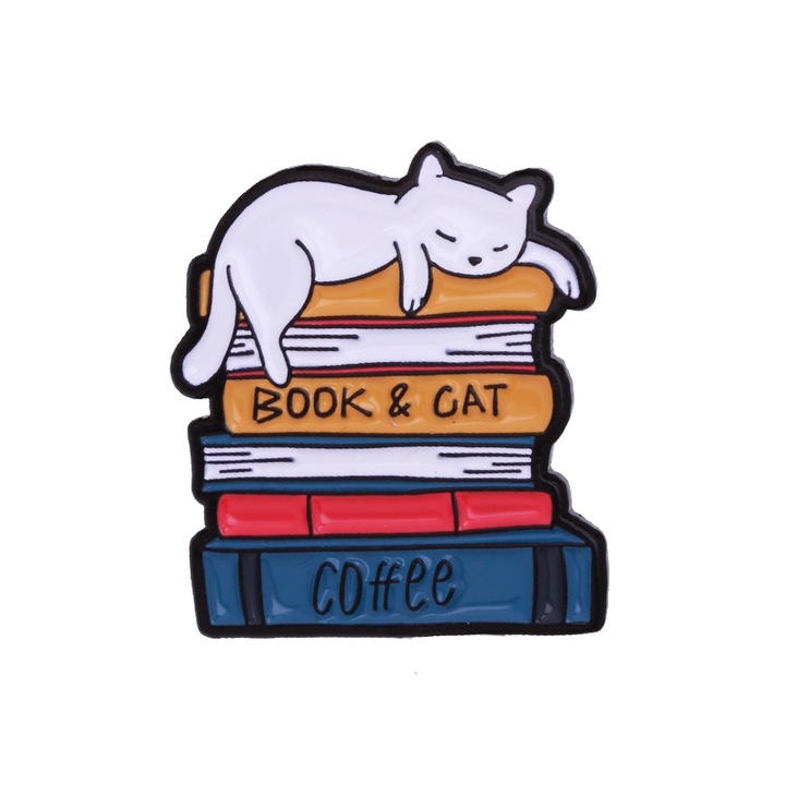 Martisor Brosa Carti Pisici si Cafea