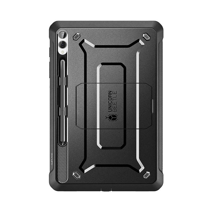 Калъф Supcase Unicorn Beetle Pro, съвместим с Samsung Galaxy Tab S9 FE Plus 12,4 инча, Защита на дисплея, Черен