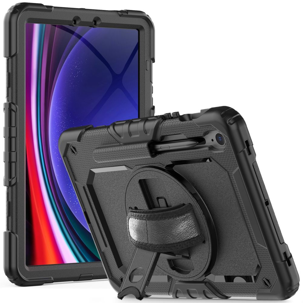 Husă tabletă compatibilă cu Samsung Galaxy Tab S10 Lite 10,9 inch (SM-X400, SM-X406) - SOLID360 rezistentă la șocuri, cu suport, negru