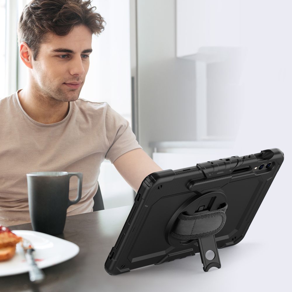 Carcasa 360 grade TECH-PROTECT Solid compatibila cu Samsung Galaxy Tab S9 FE Plus 12.4 inch Black