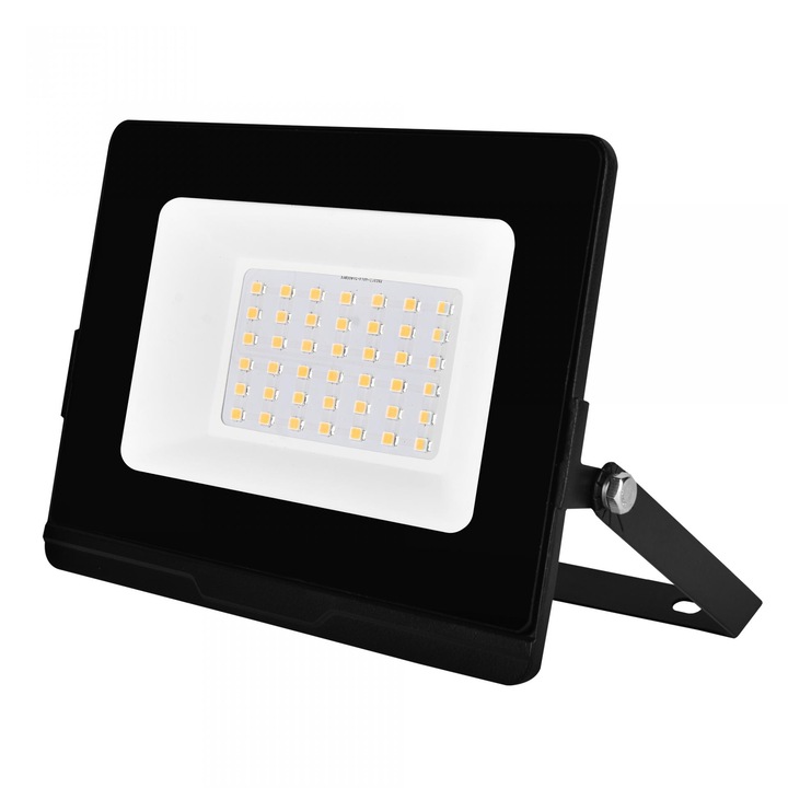 Proiector LED Samus SLPR2810LM-30W-6500K, 30 W, 2810 LM, Temperatura de culoare 6500K, Clasa energetica E, Durata de viata 20000h, Negru