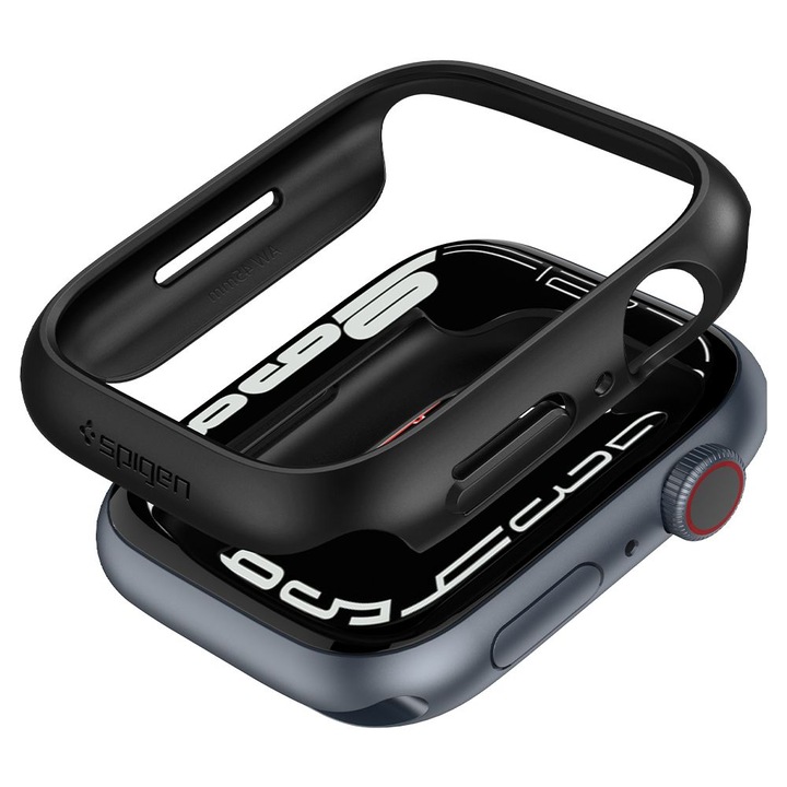 Калъф Spigen Thin Fit за Apple Watch 7, 45mm, Black