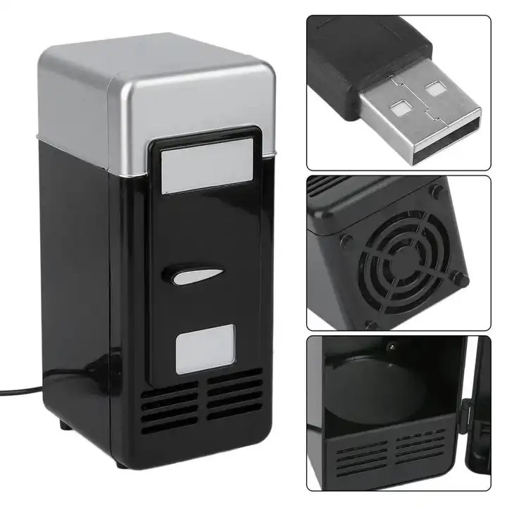 Keynew hordozható mini hűtőszekrény USB-vel - termoelektromos hűtés és gyors fűtés, ideális irodába és autóba, fekete