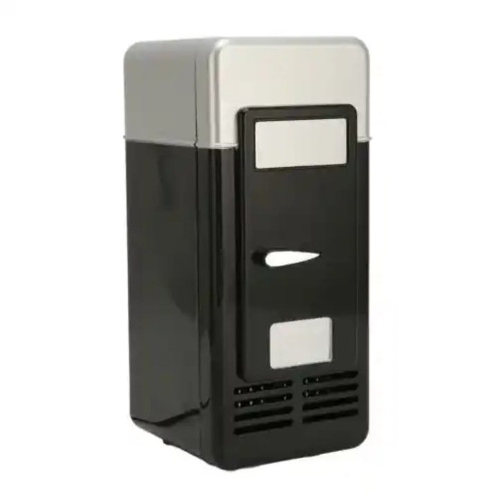 Keynew hordozható mini hűtőszekrény USB-vel - termoelektromos hűtés és gyors fűtés, ideális irodába és autóba, fekete