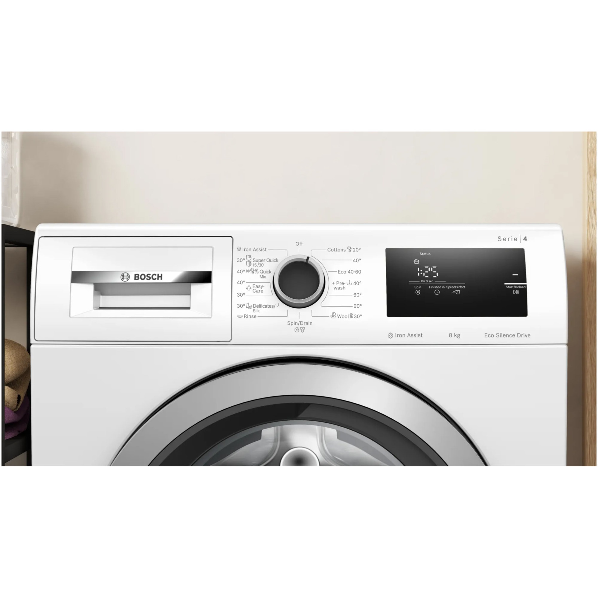 Masina de spalat rufe Bosch WAN28060BY, 8 kg, 1400 RPM, Clasa A, EcoSilence Drive, Alb