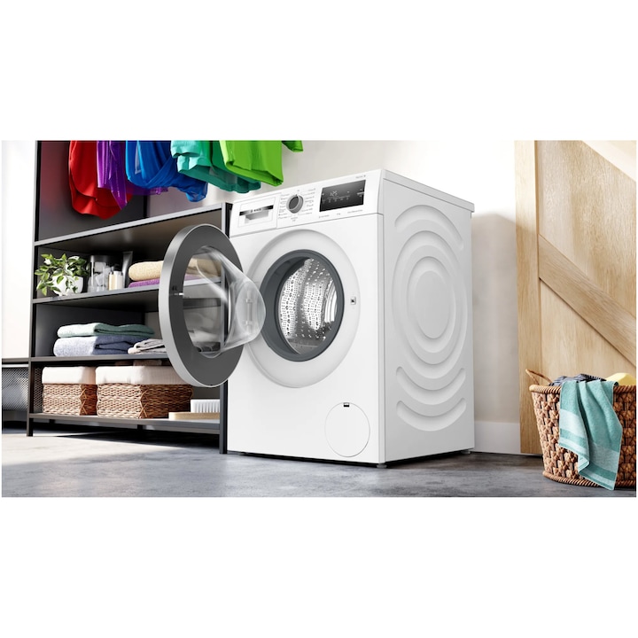Masina de spalat rufe Bosch WAN28164BY, 8 kg, 1400 RPM, Iron Assist, EcoSilence Drive, 60 cm, Clasa A, Alb