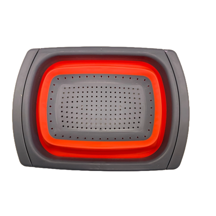 Strecuratoare pentru paste, chiuveta, pliabila rosie, ø41 cm