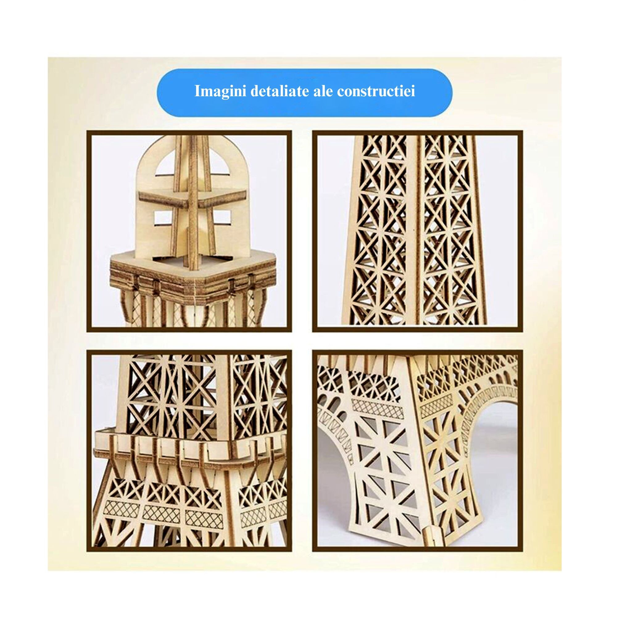 Puzzle din lemn 3D Tip Jigsaw, Macheta, Caracter ornamental, Model