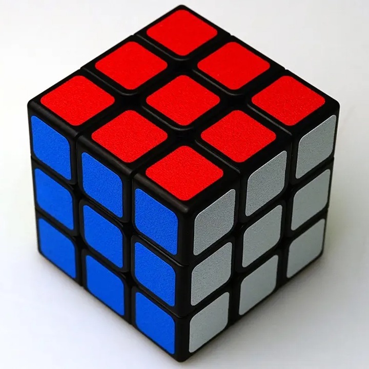 Rubik-kocka, 3X3X3, 3+ életkor, többszínű, PVC, Mérete 5,7*5,7*5,7 cm