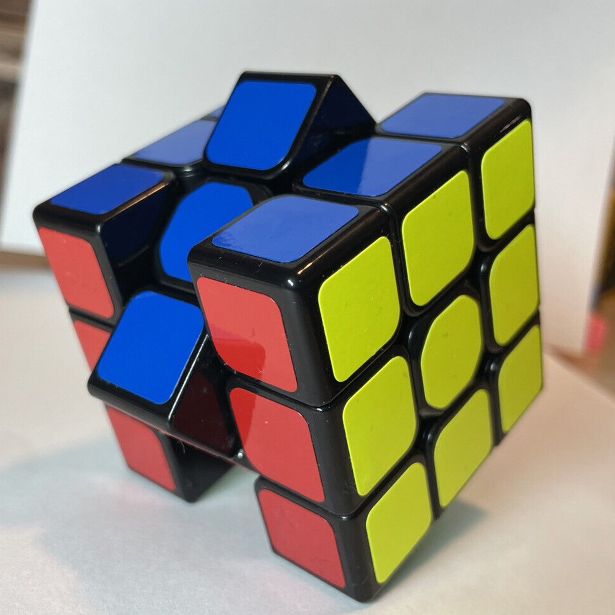 Cub Rubik, 3X3X3, Varsta 3+, Multicolor cu linii negre, Material : PVC ...
