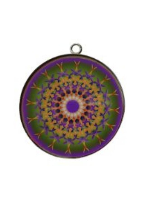Medalion, MD-2, Mandala, inox, multicolor, 3.5 cm