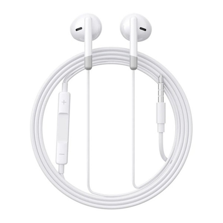 Joyroom jr-ew01 fülhallgató sztereo, 3.5mm jack, mikrofon, felvevő gomb, hangerőszabályzó, fehér