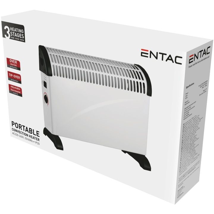 Entac Hordozható Konvekciós Fűtőtest Basic 750W 53, 5cm