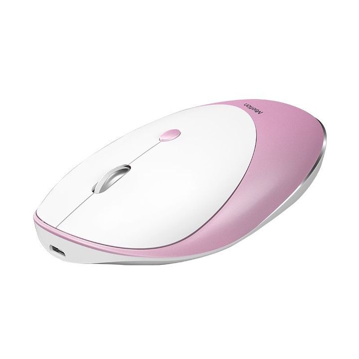 Mouse wireless Meetion, 1600DPI, Roz/Alb