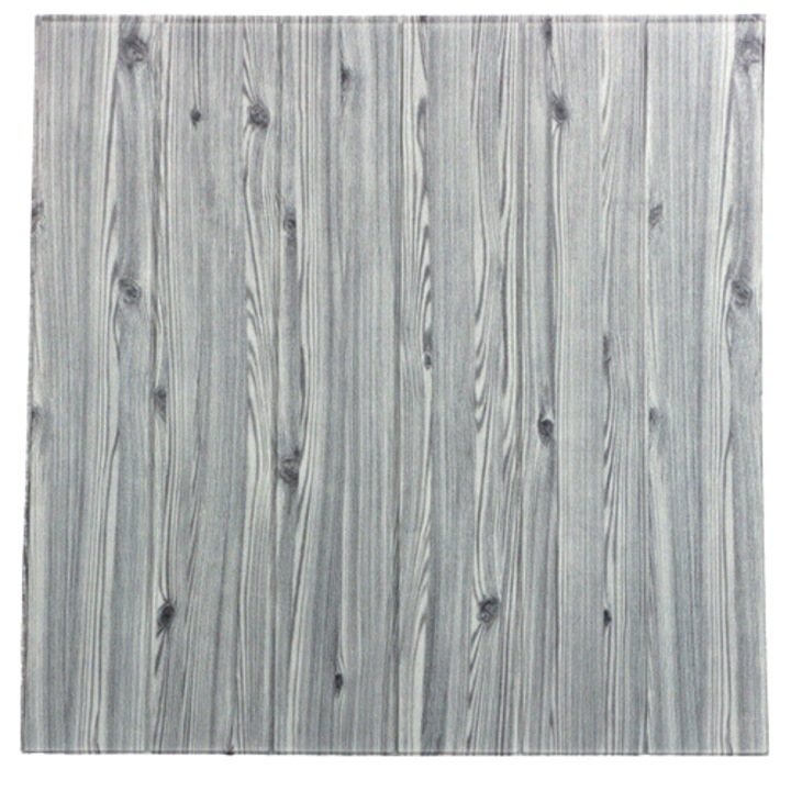 Tapet autocolant 3D cu imitatie de lemn, 5 bucati, 35 x 35 cm, Instawood – Gri