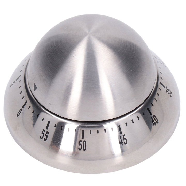 Timer de bucatarie mecanic, Inox, rezistent la apa, 150g