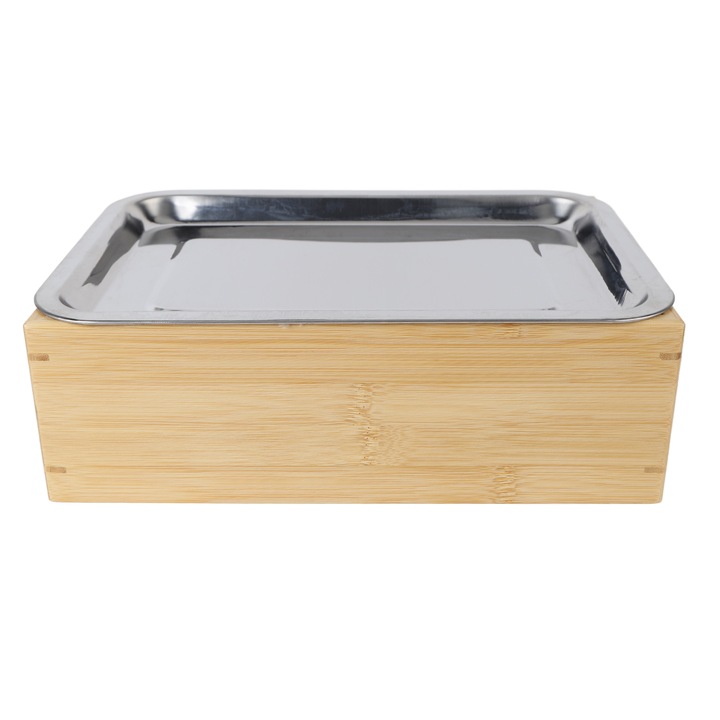 Longziming grillszett, bambusz és rozsdamentes acél, melegítés gyertyákkal, könnyű tisztítás