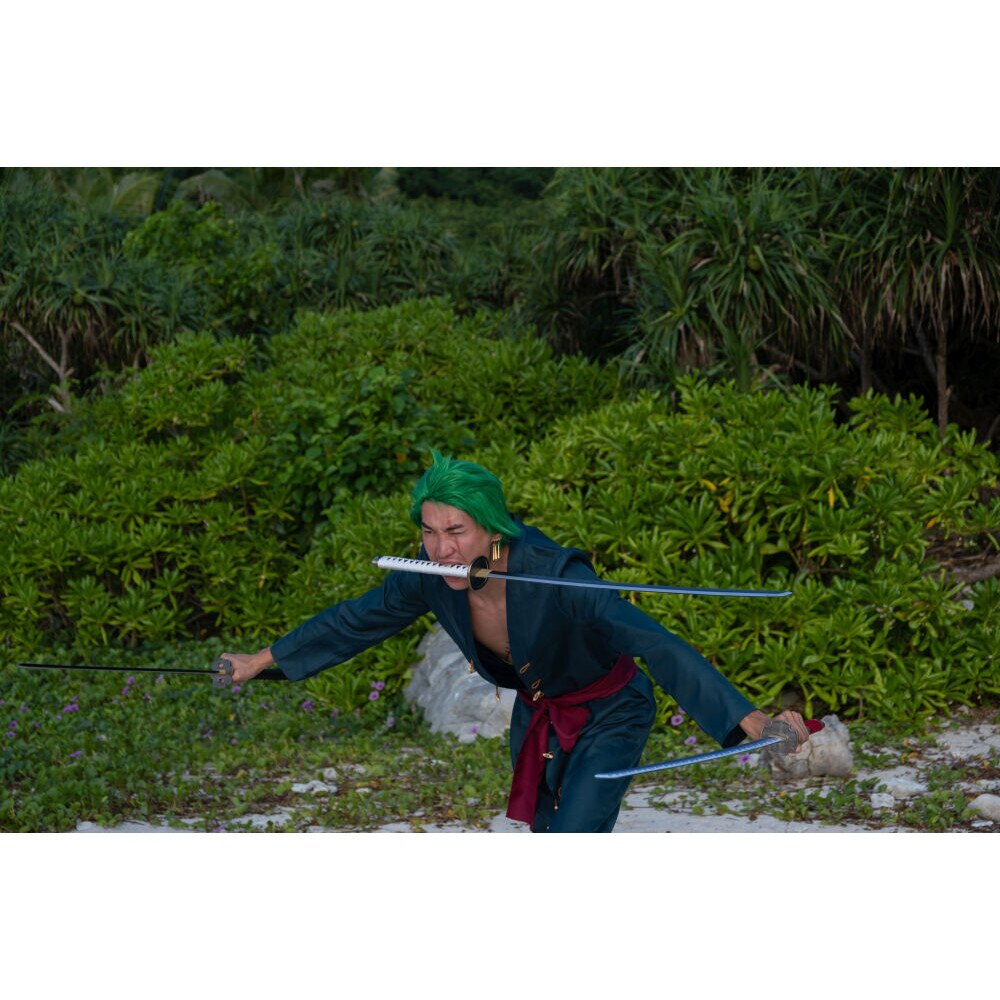 CClz Couteau En Bois, Épée Arme 100 Cm Roronoa Zoro Cosplay Katanas Lame Epee Arme Accessoire Katana Japonais Fait A La Main Amz