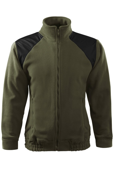 Jacheta Fleece Unisex, 100% Poliester, Material Izolant, Fermoar Modelant, Verde inchis
