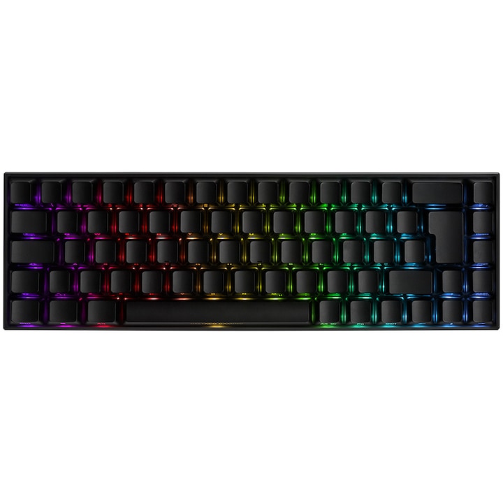 Клавиатура Gaming DELTACO GAMING DK440R, Механична, RGB осветление, 68 anti-ghosting keys, Red switch, Черен