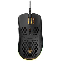 Mouse gaming cu fir DELTACO GAMING DM210, ultra-usor RGB, 6400 DPI, cablu 1.8m, negru