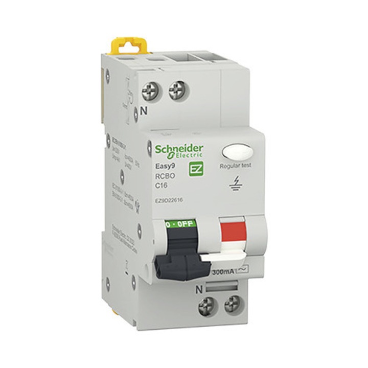 Intreruptor Automat Cu Protectie Diferentiala Schneider Easy9 Rcbo 1p+n 16a 4, 5ka/300ma, Curba C