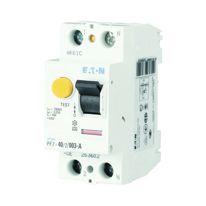 Intreruptor Simplu Cu Protectie Diferentiala Eaton Xpole 2p 25a 10ka/100ma