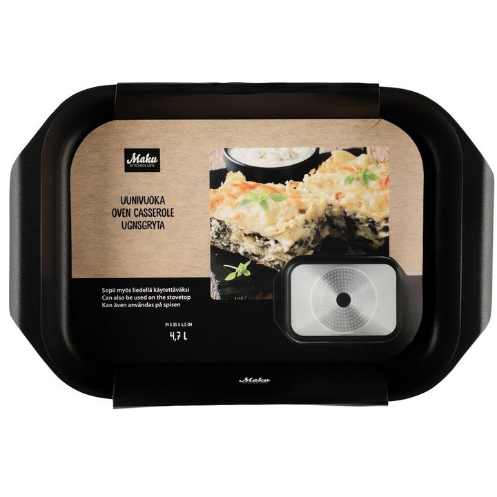 Tava copt Maku, din aluminiu, 4.7 L, 39.5x26 cm