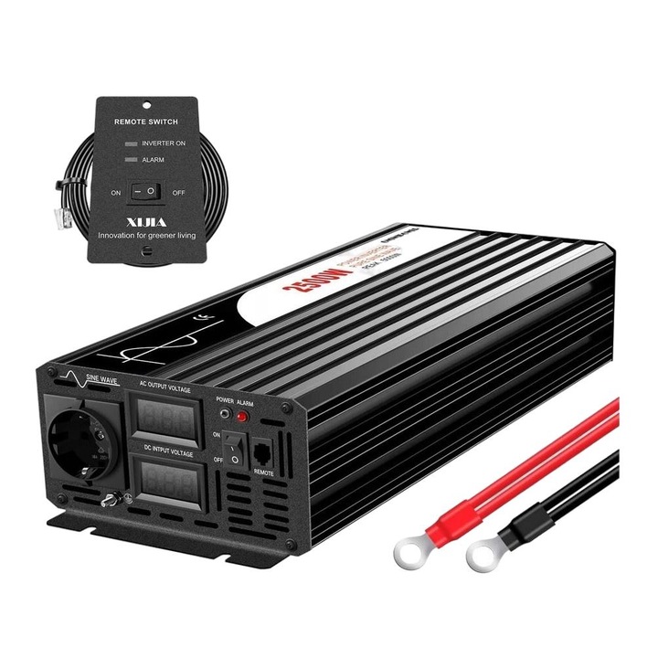 Преобразувател, 12V, 2500W, черен