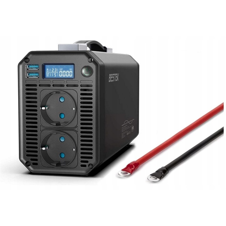 Преобразувател, Bestek, 2000W, 12V, черен