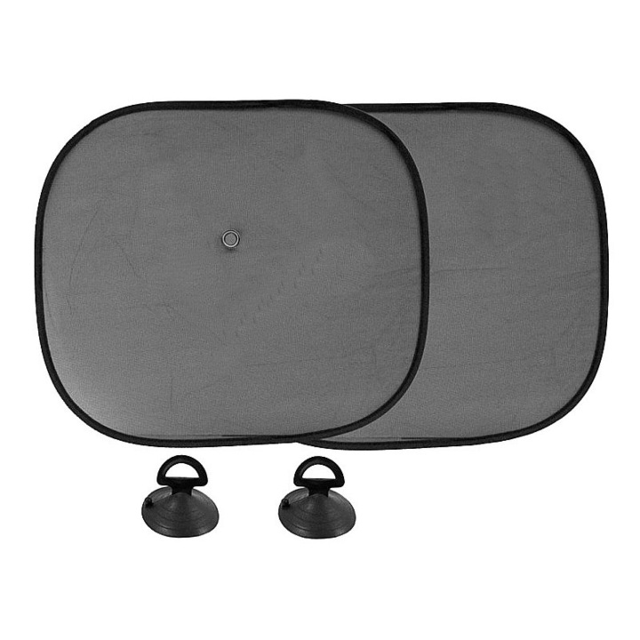Set 2 parasolare laterale, Carmotion, 44x38 cm, Aplixcare cu ventuze, Negru