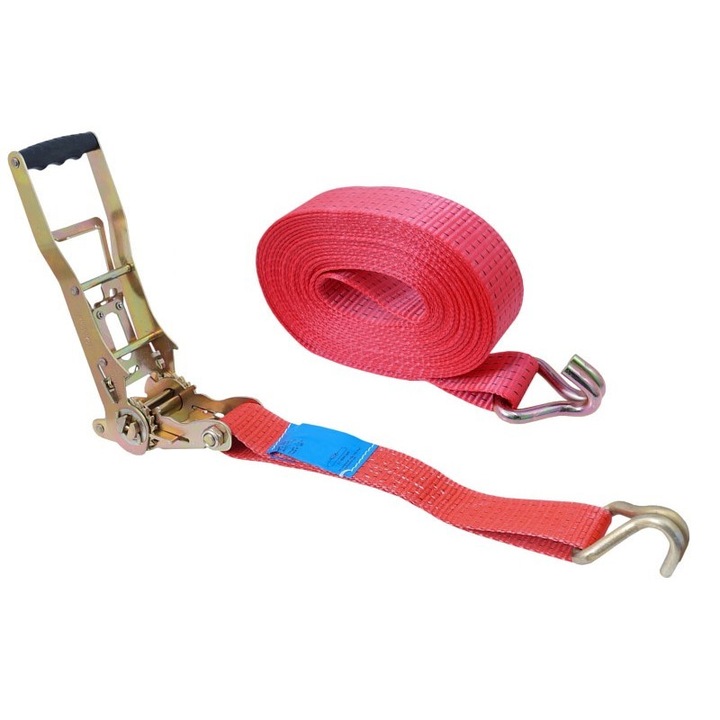 Curea cu pretensionator, Carmotion, 8 m, 5 T, Rosu