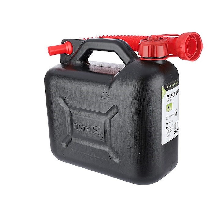 Туба за гориво, Carmotion, Пластмаса, Черна, 5L