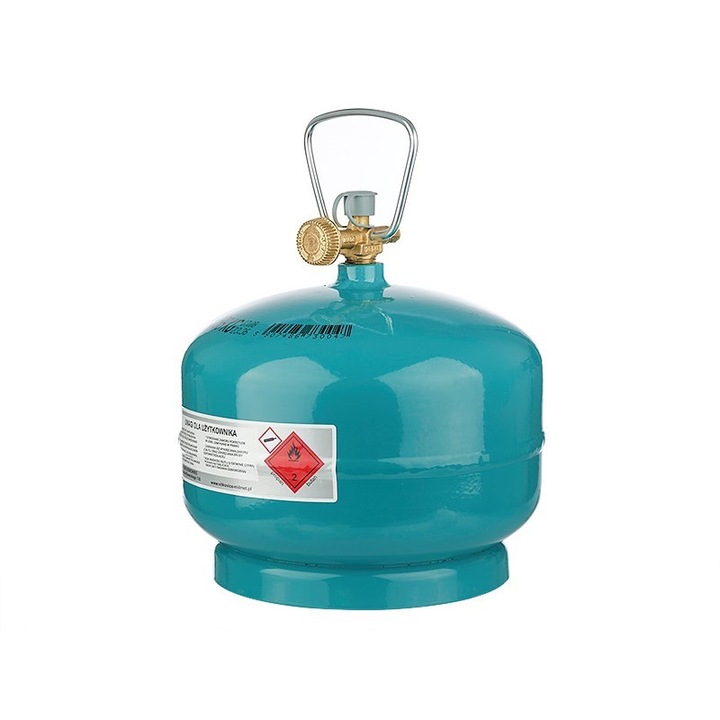 Gázpalack, Carmotion, Propán-bután, 30bar, 2 kg, 24x22x22 cm, Türkiz