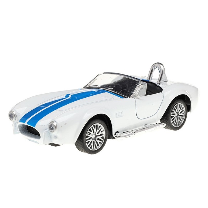Макет на автомобил Shelby Cobra, метал, 1:32, бял