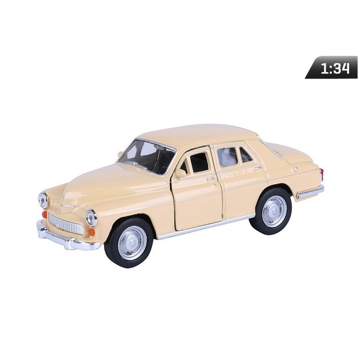 Автомобилен макет Welly, PRL Warszawa 224, Метал/Пластмаса, 11.5 x 4.5 x 4.5 см, Крем